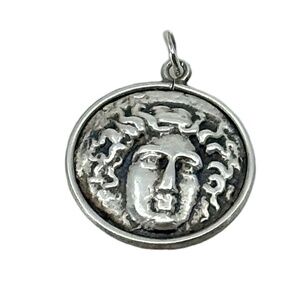 sterling silver LARISSA & ZEUS drachma Greek coin charm pendant